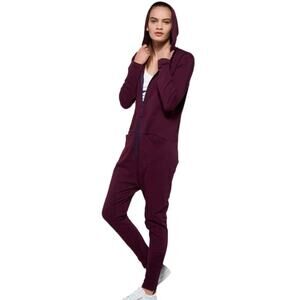 Onepiece Unisex Uno Jumpsuit Purple Pockets Loungewear French Terry Large NWT